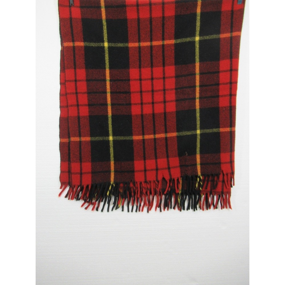 Vintage 50s Wool O' The West Red Plaid Camp Throw Blanket 51X53